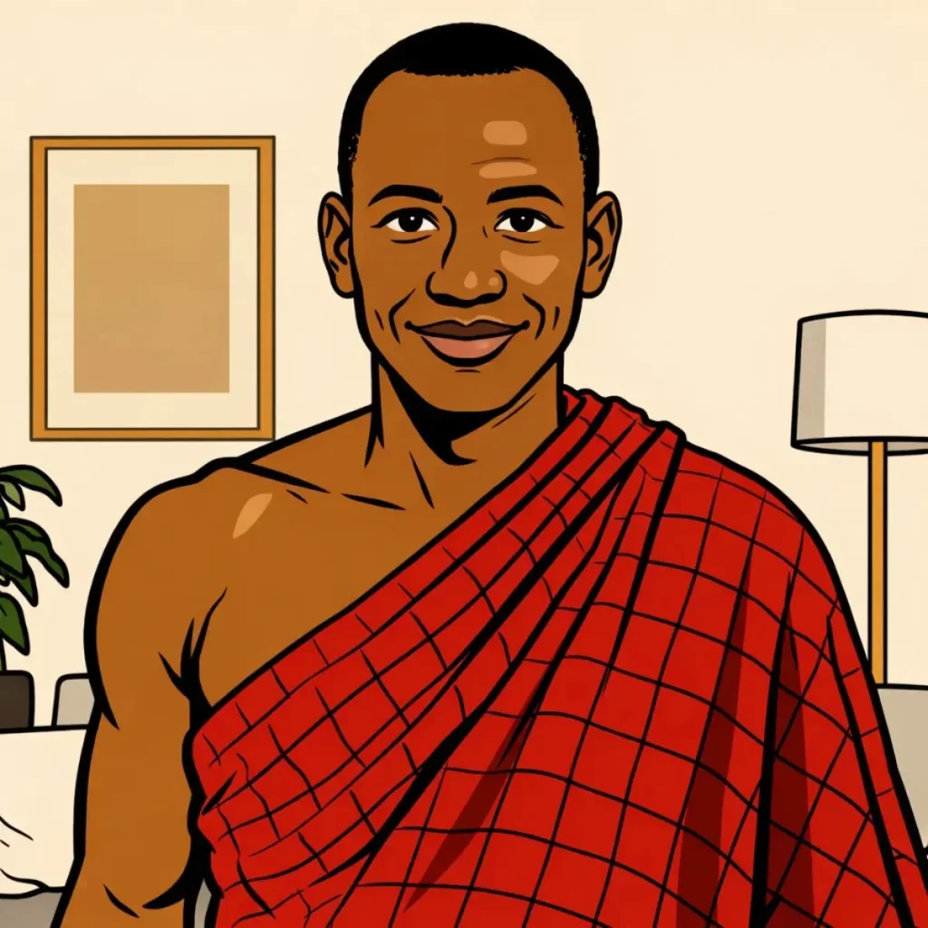Illustrated portrait of Kendi’s father, a principled family authority figure whose expectations and discipline shape Kendi’s path in the Kendi Unfiltered series