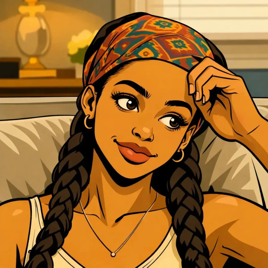 Illustrated portrait of Kendi, a teenage chess prodigy and protagonist of the Kendi Unfiltered young adult novel series