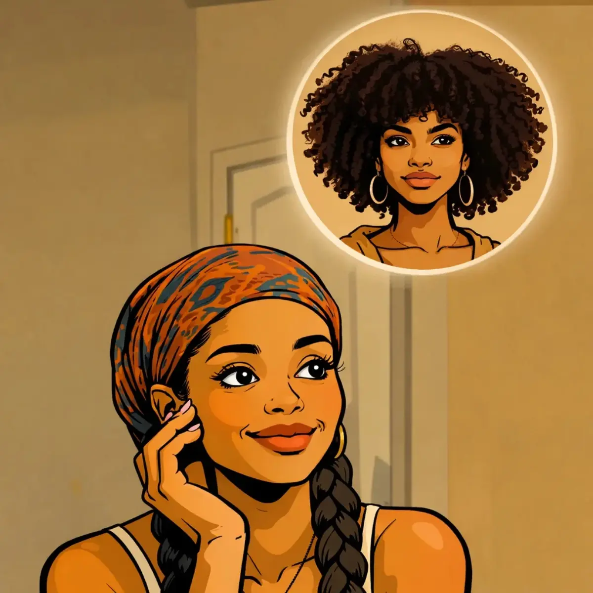 Illustrated scene of Kendi with Kate, the snarky voice in her head, representing inner dialogue in the Kendi Unfiltered YA novel series