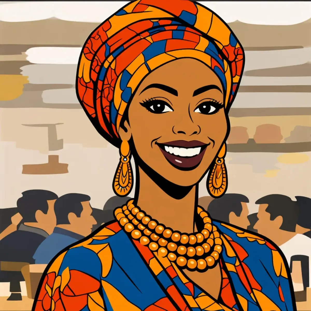 Illustrated portrait of Kendi’s mother, a strict Nigerian-Maasai parent representing family expectations and pressure in the Kendi Unfiltered YA series